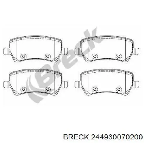 24496 00 702 00 Breck pastillas de freno traseras