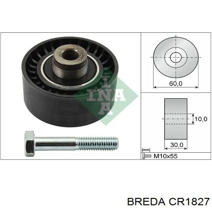 CR1827 Breda rodillo intermedio de correa dentada