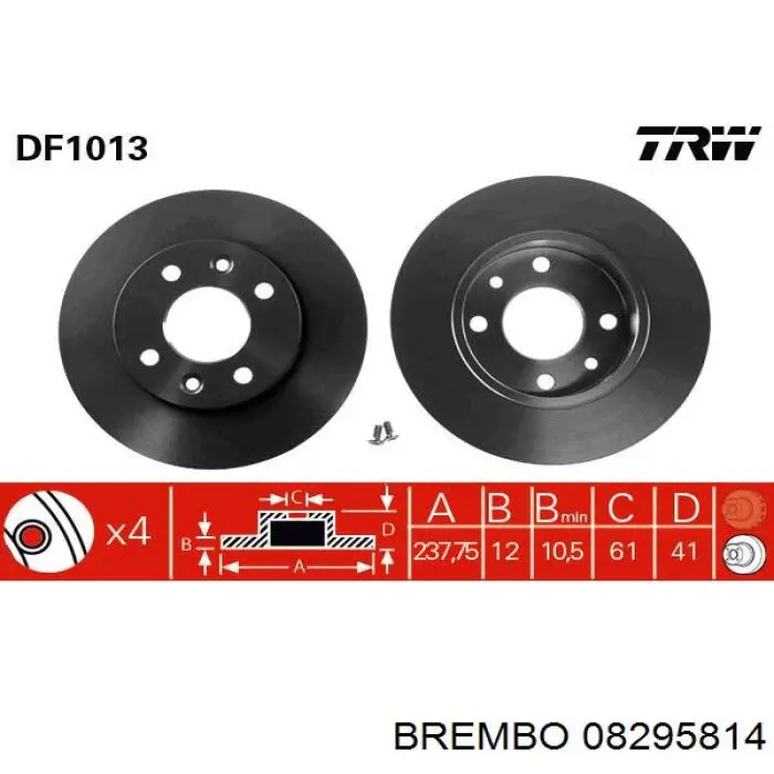 08.2958.14 Brembo freno de disco delantero