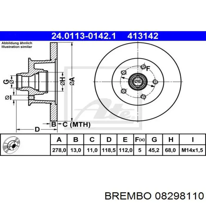 08.2981.10 Brembo freno de disco delantero