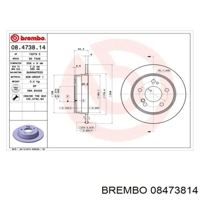 08.4738.14 Brembo disco de freno trasero