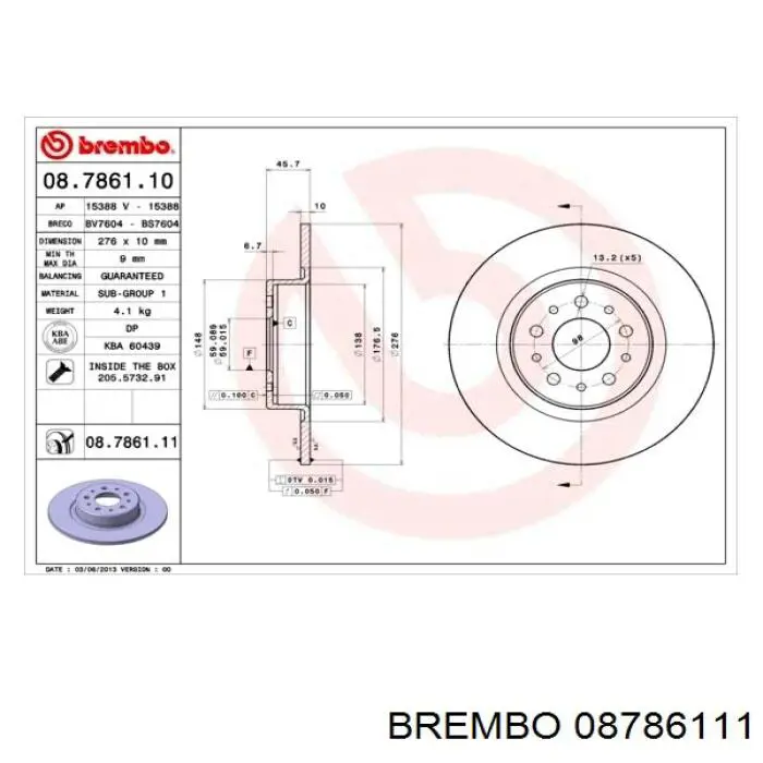 08.7861.11 Brembo disco de freno trasero