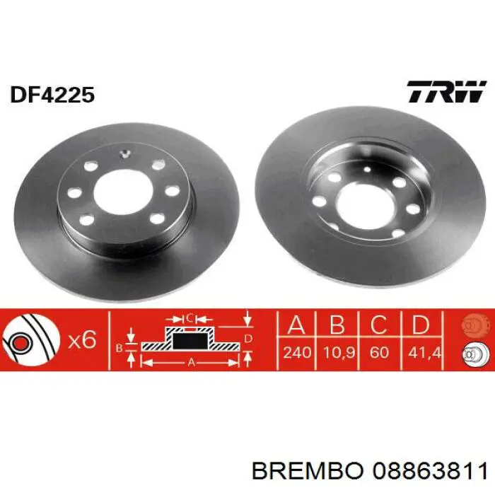 08.8638.11 Brembo freno de disco delantero