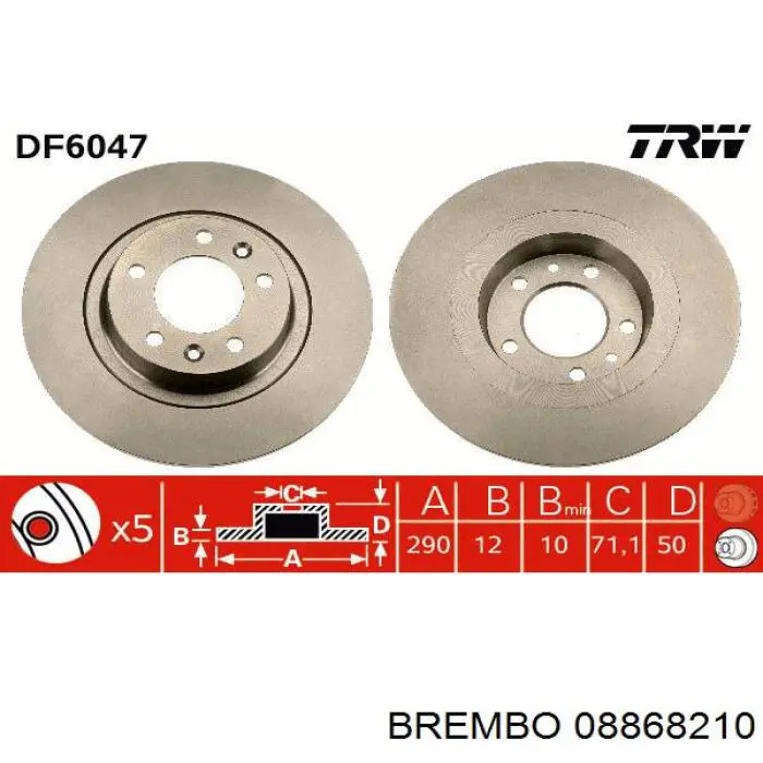 08.8682.10 Brembo disco de freno trasero