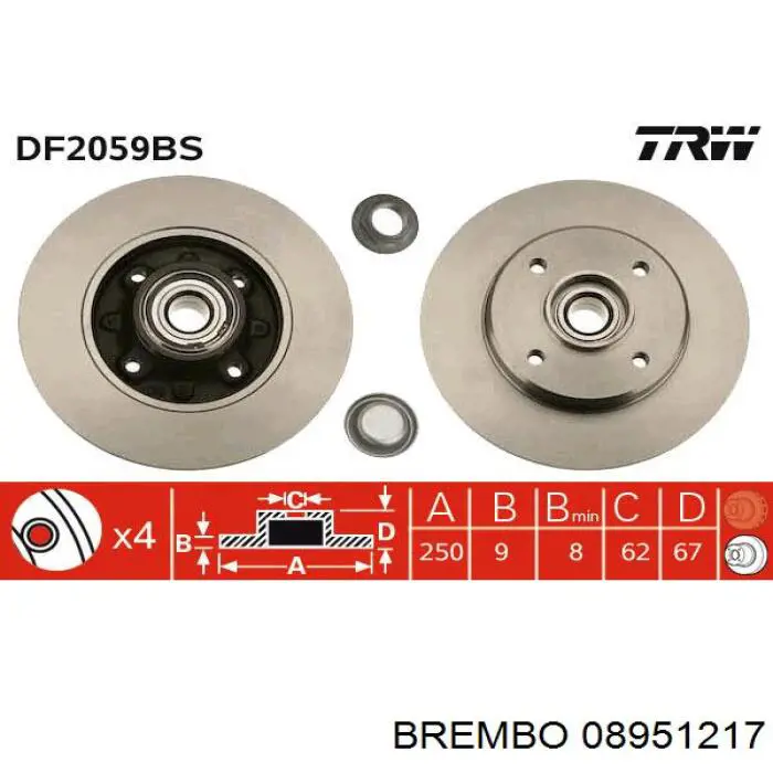 08.9512.17 Brembo disco de freno trasero