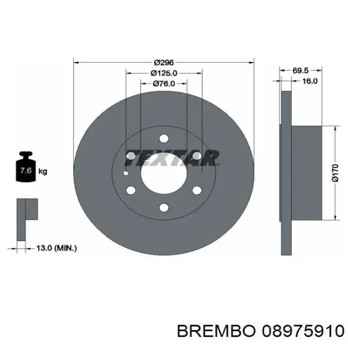 08.9759.10 Brembo disco de freno trasero