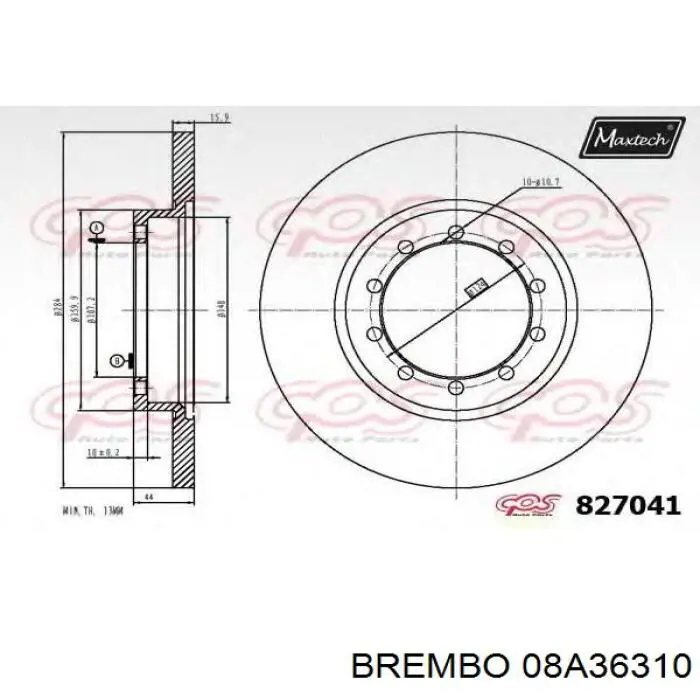 08.A363.10 Brembo disco de freno trasero