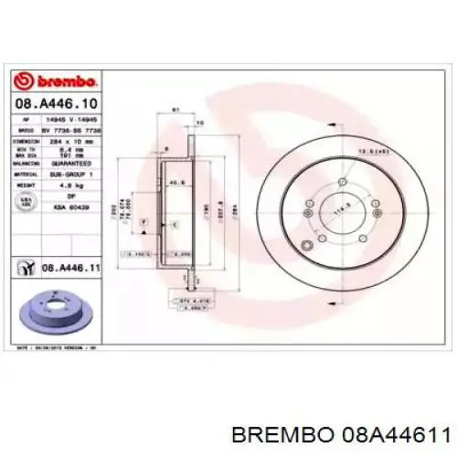 08.A446.11 Brembo disco de freno trasero