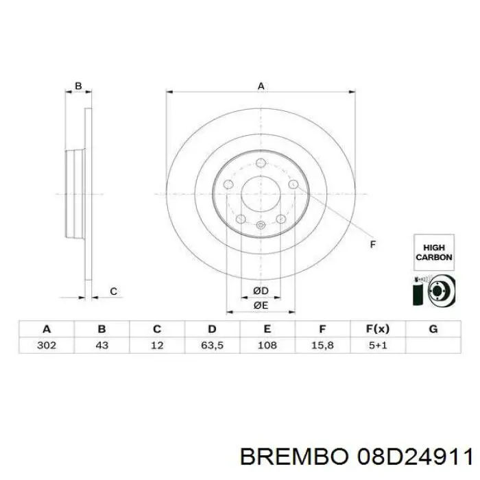 08.D249.11 Brembo disco de freno trasero