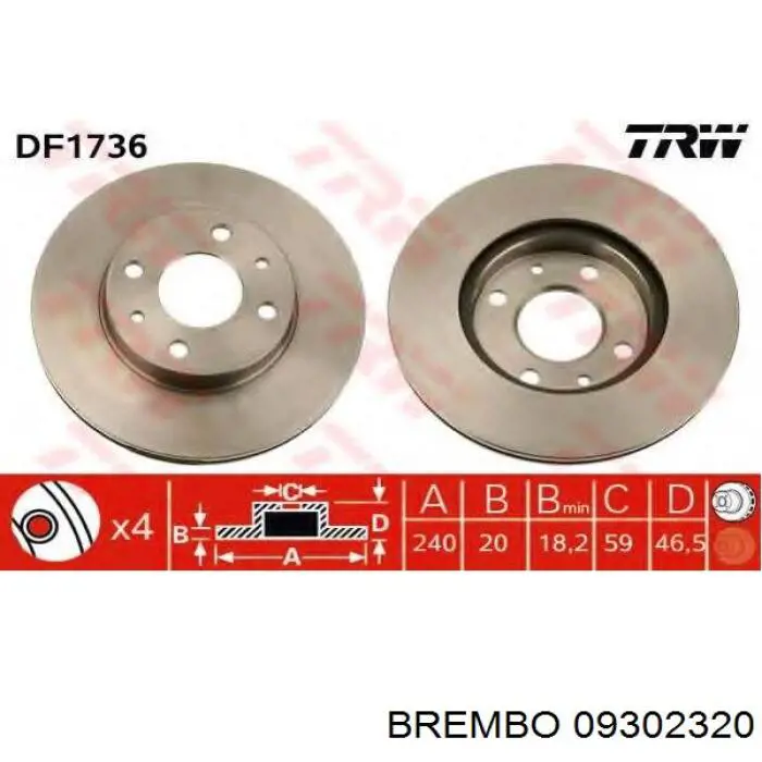 09.3023.20 Brembo freno de disco delantero