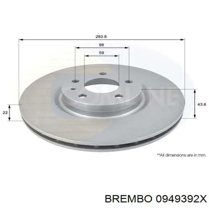 09.4939.2X Brembo freno de disco delantero