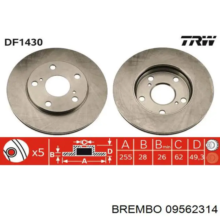 09.5623.14 Brembo freno de disco delantero