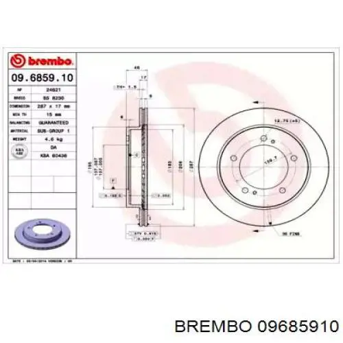 09.6859.10 Brembo freno de disco delantero