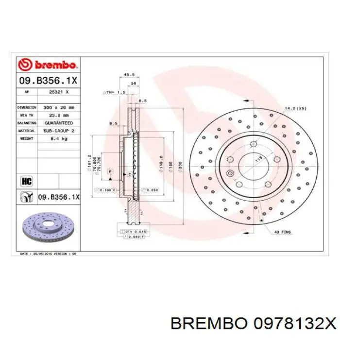 09.7813.2X Brembo disco de freno trasero