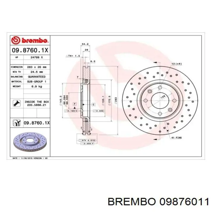 09876011 Brembo 