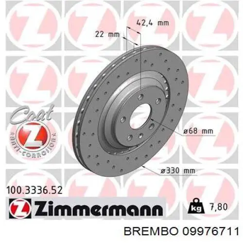 09.9767.11 Brembo disco de freno trasero