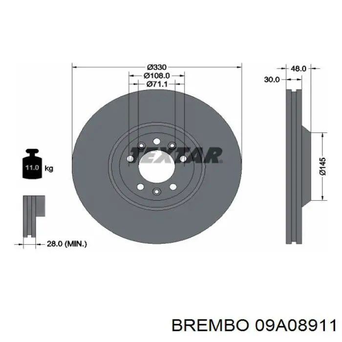 09.A089.11 Brembo freno de disco delantero