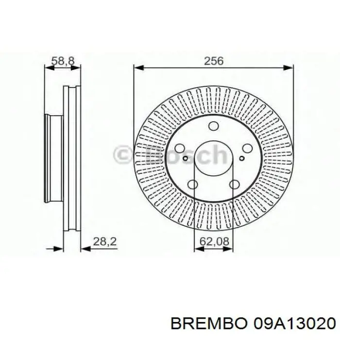 09A13020 Brembo freno de disco delantero