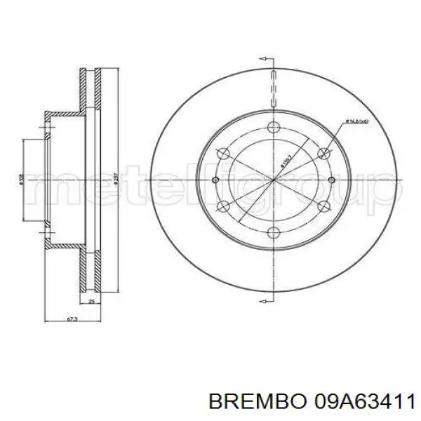 09.A634.11 Brembo freno de disco delantero