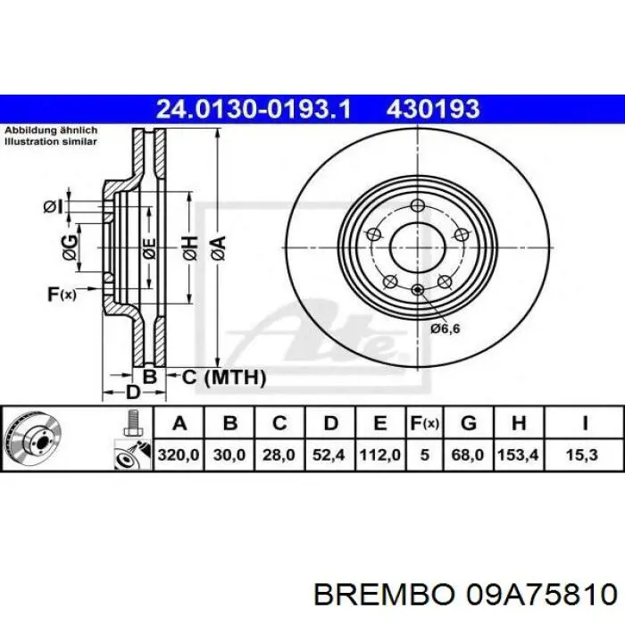 09A75810 Brembo freno de disco delantero