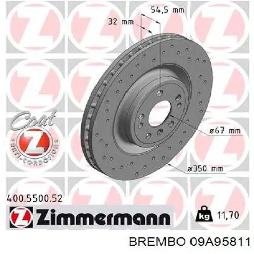 09.A958.11 Brembo freno de disco delantero