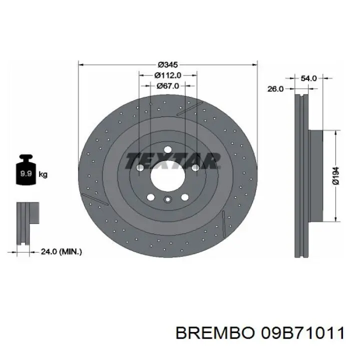 09.B710.11 Brembo disco de freno trasero