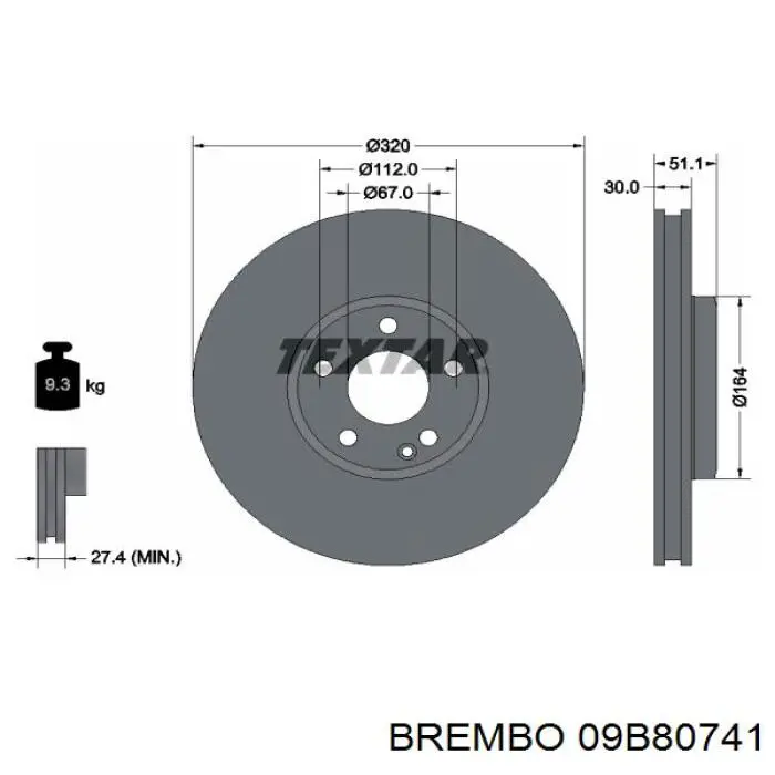 09.B807.41 Brembo freno de disco delantero