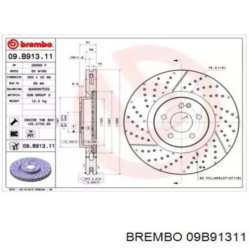 09.B913.11 Brembo freno de disco delantero