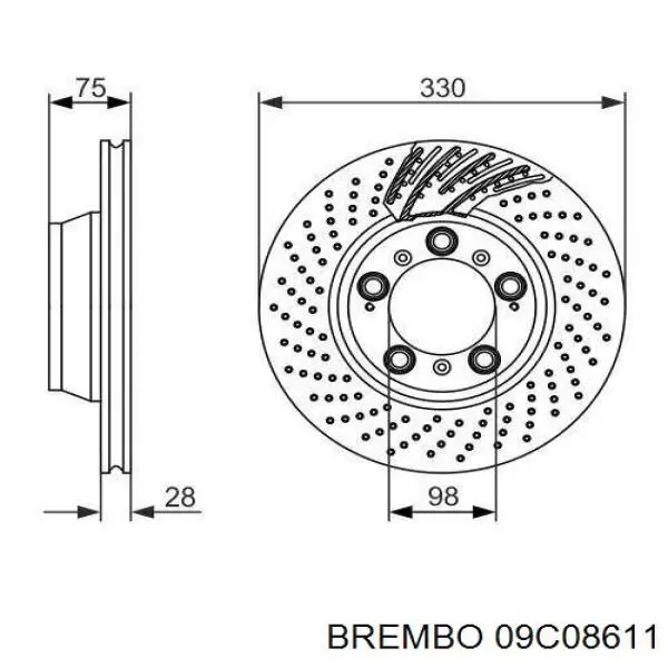  Disco de freno trasero para Porsche 911 991