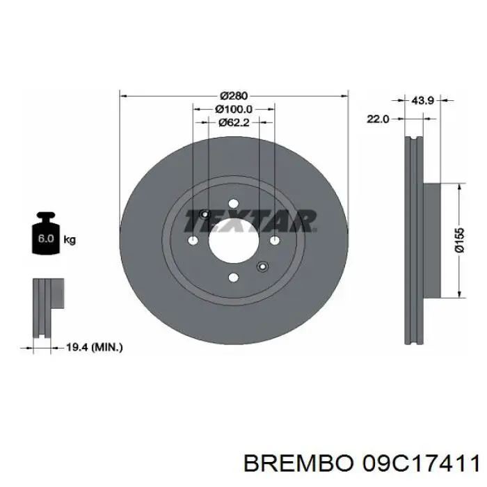 09.C174.11 Brembo freno de disco delantero