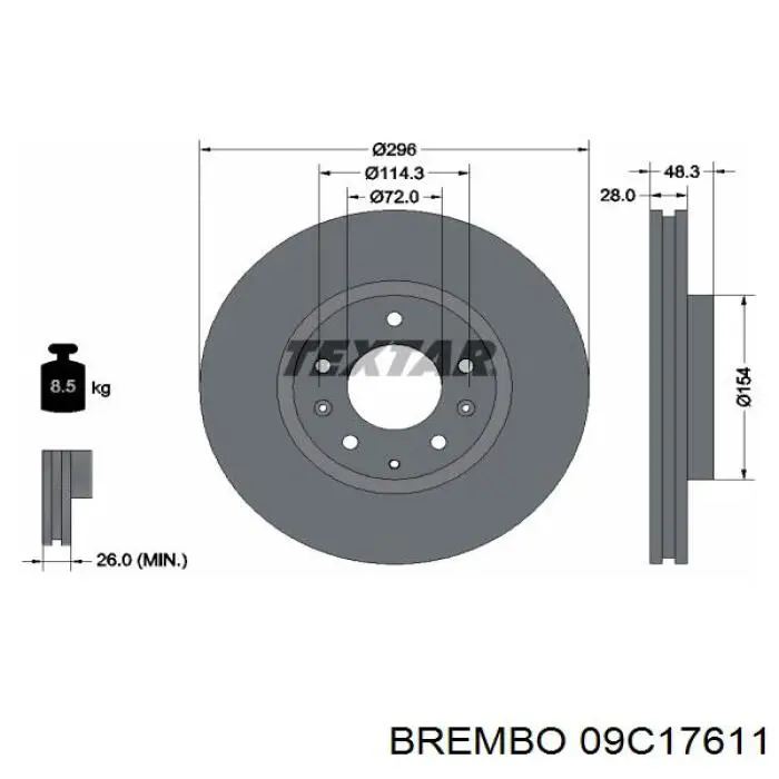 09.C176.11 Brembo freno de disco delantero