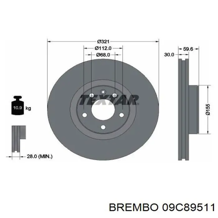 09.C895.11 Brembo freno de disco delantero