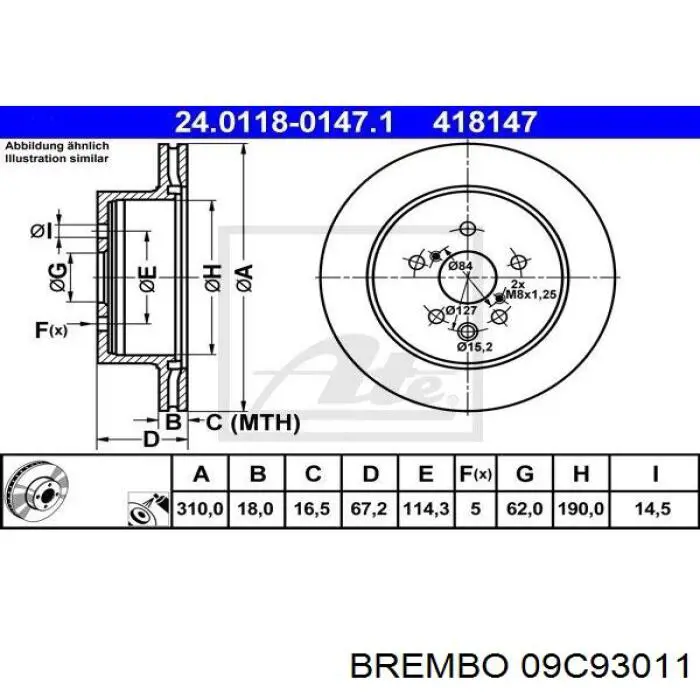 09.C930.11 Brembo disco de freno trasero