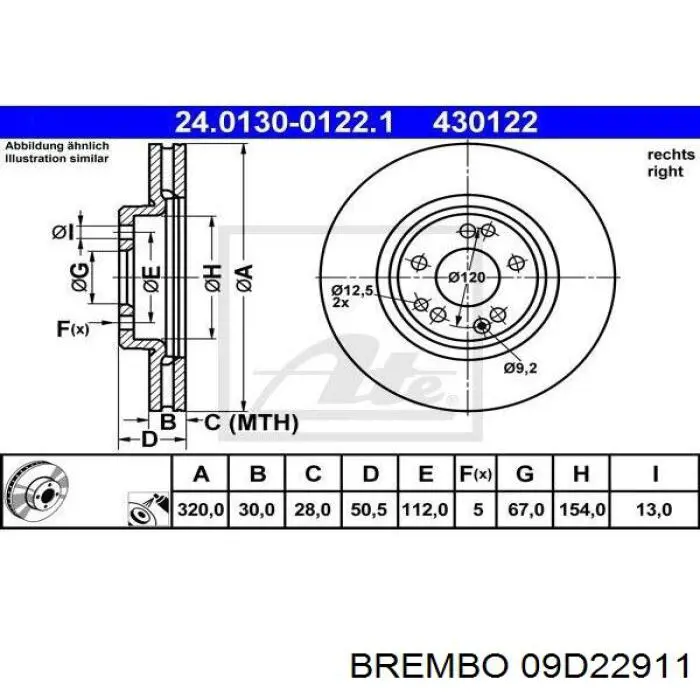 A1294211612 Mercedes freno de disco delantero