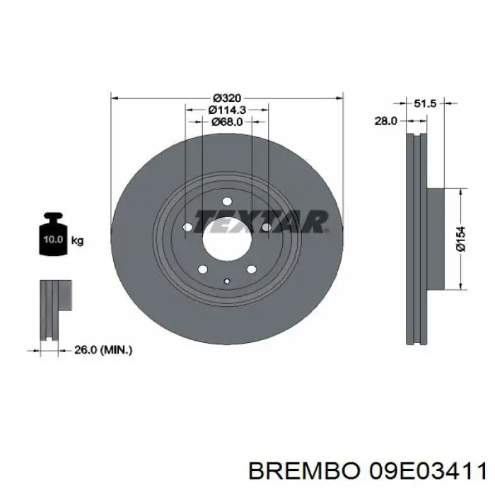 09.E034.11 Brembo freno de disco delantero