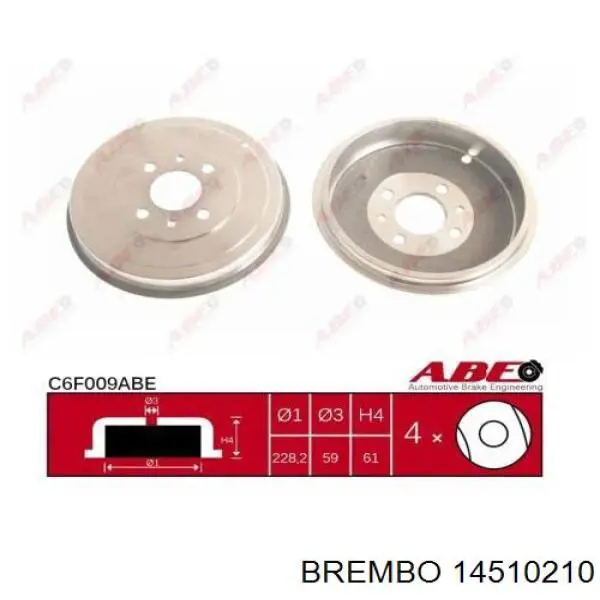 14510210 Brembo freno de tambor trasero