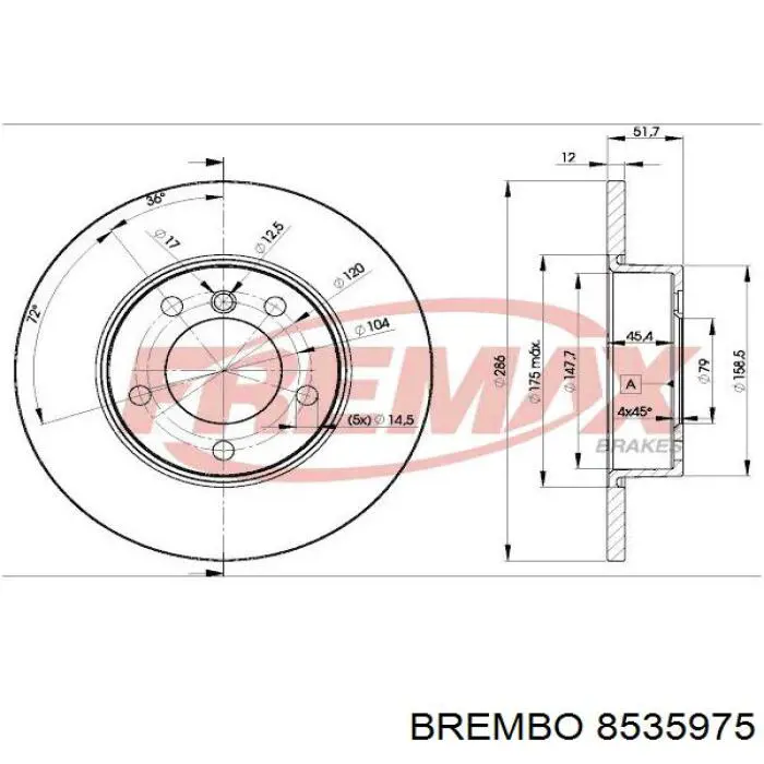 8535975 Brembo freno de disco delantero