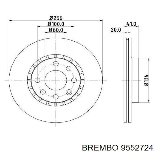 9552724 Brembo freno de disco delantero