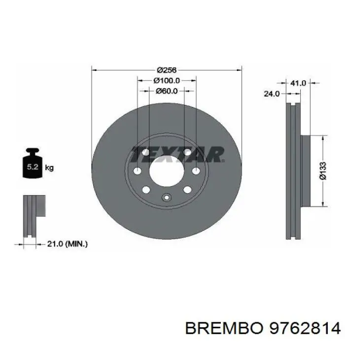 9762814 Brembo freno de disco delantero