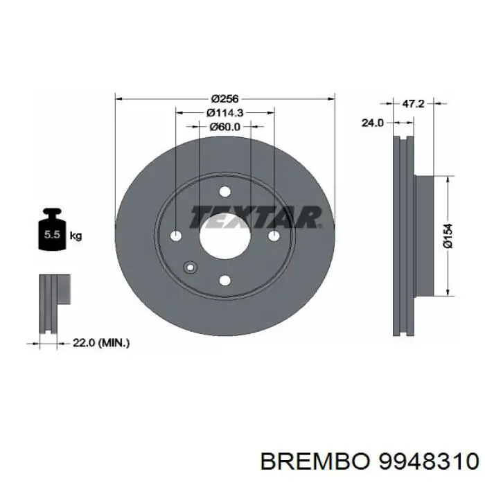 9948310 Brembo freno de disco delantero