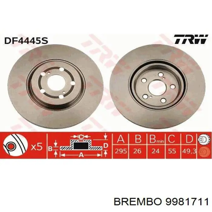 9981711 Brembo freno de disco delantero