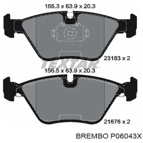 P06043X Brembo pastillas de freno delanteras