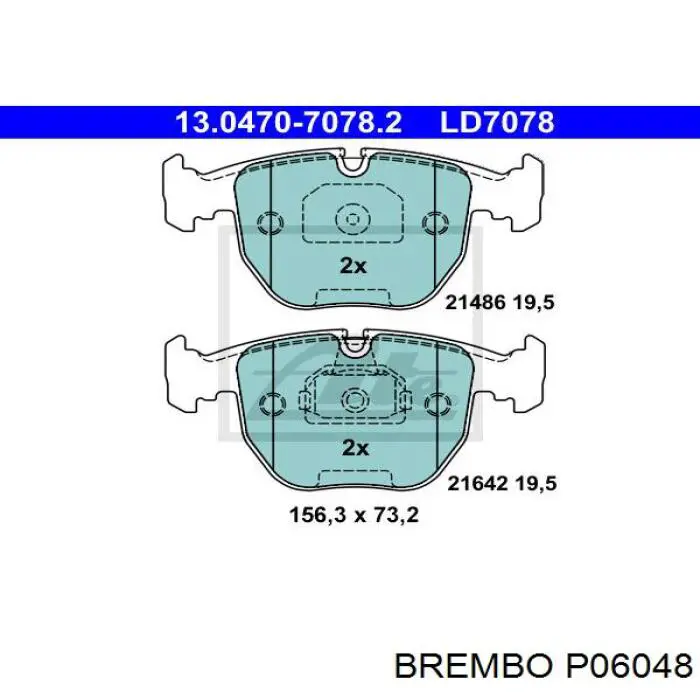 P06048 Brembo pastillas de freno delanteras