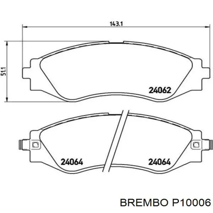 P10006 Brembo pastillas de freno delanteras