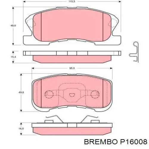 P 16 008 Brembo pastillas de freno delanteras