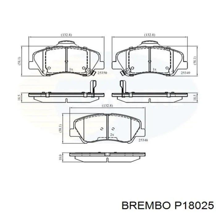 P18025 Brembo pastillas de freno delanteras