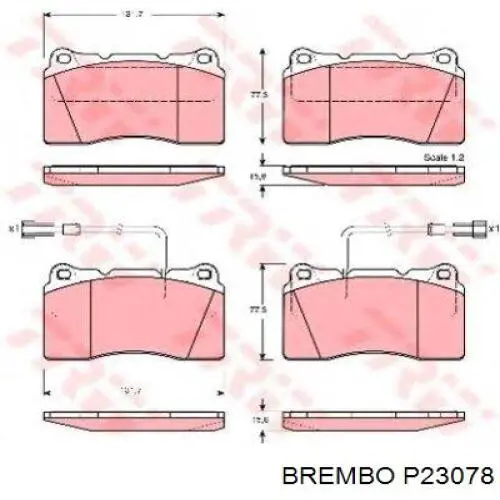 P23078 Brembo pastillas de freno delanteras