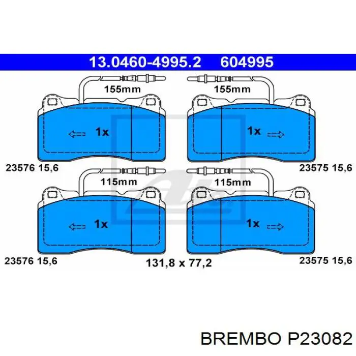 P23082 Brembo pastillas de freno delanteras