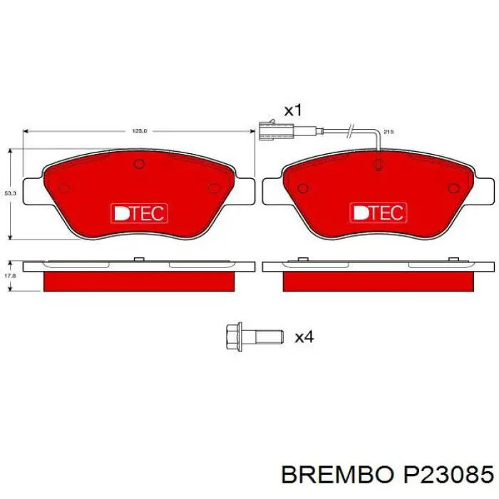 P23085 Brembo pastillas de freno delanteras