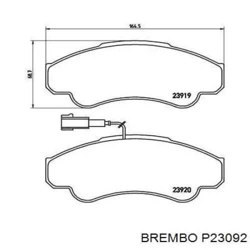 P 23 092 Brembo pastillas de freno delanteras